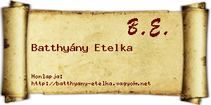 Batthyány Etelka névjegykártya